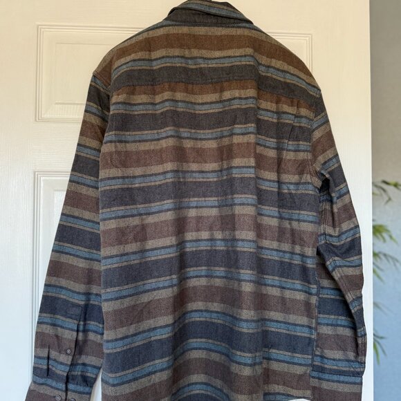 PrAna Westbrook Flannel Shirt - Stormy Night Stripe - Picture 3 of 4